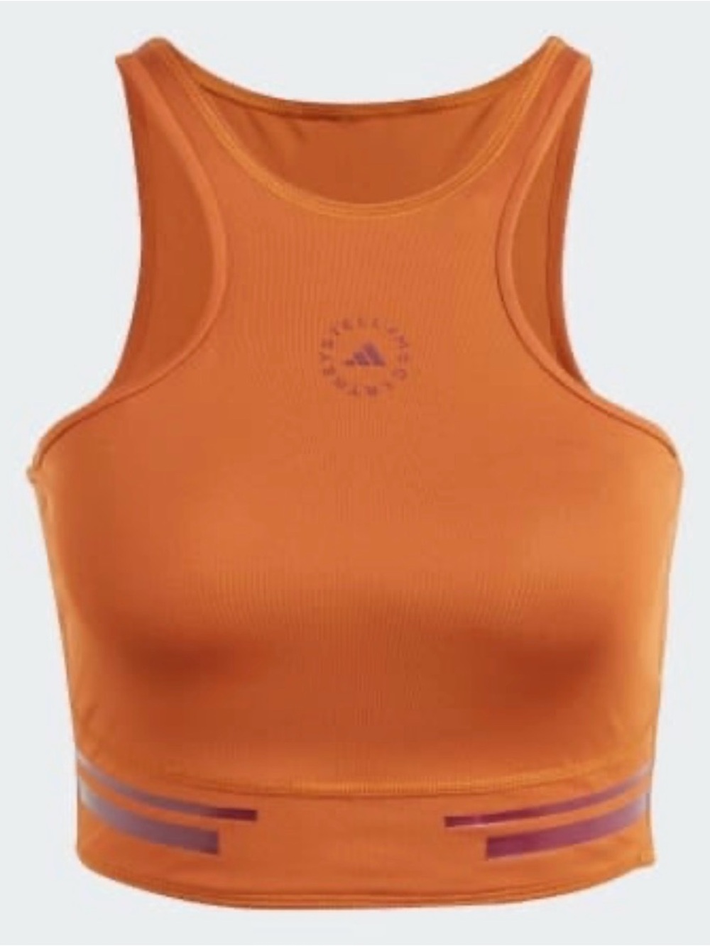 adidas Orange Ribbed Racerback Crop Top